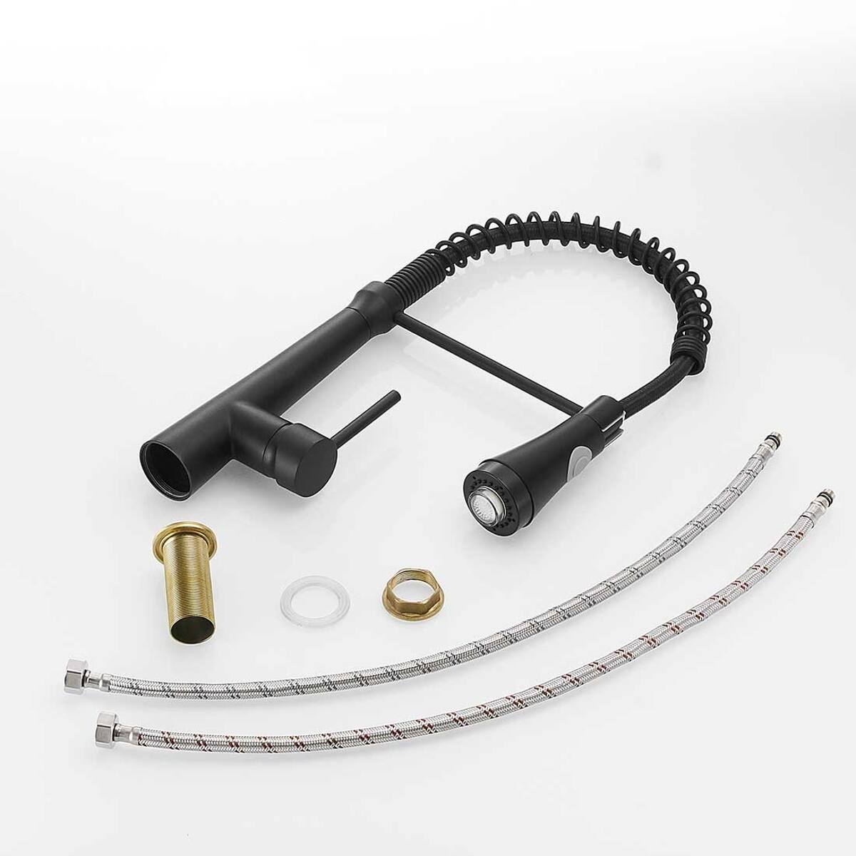 Alt View 3. Ropilly - Ropilly LED Kitchen Faucet with Pull Down Sprayer, Commercial Style Single Handle Kitchen Sink Faucet, Matte Black - Black.