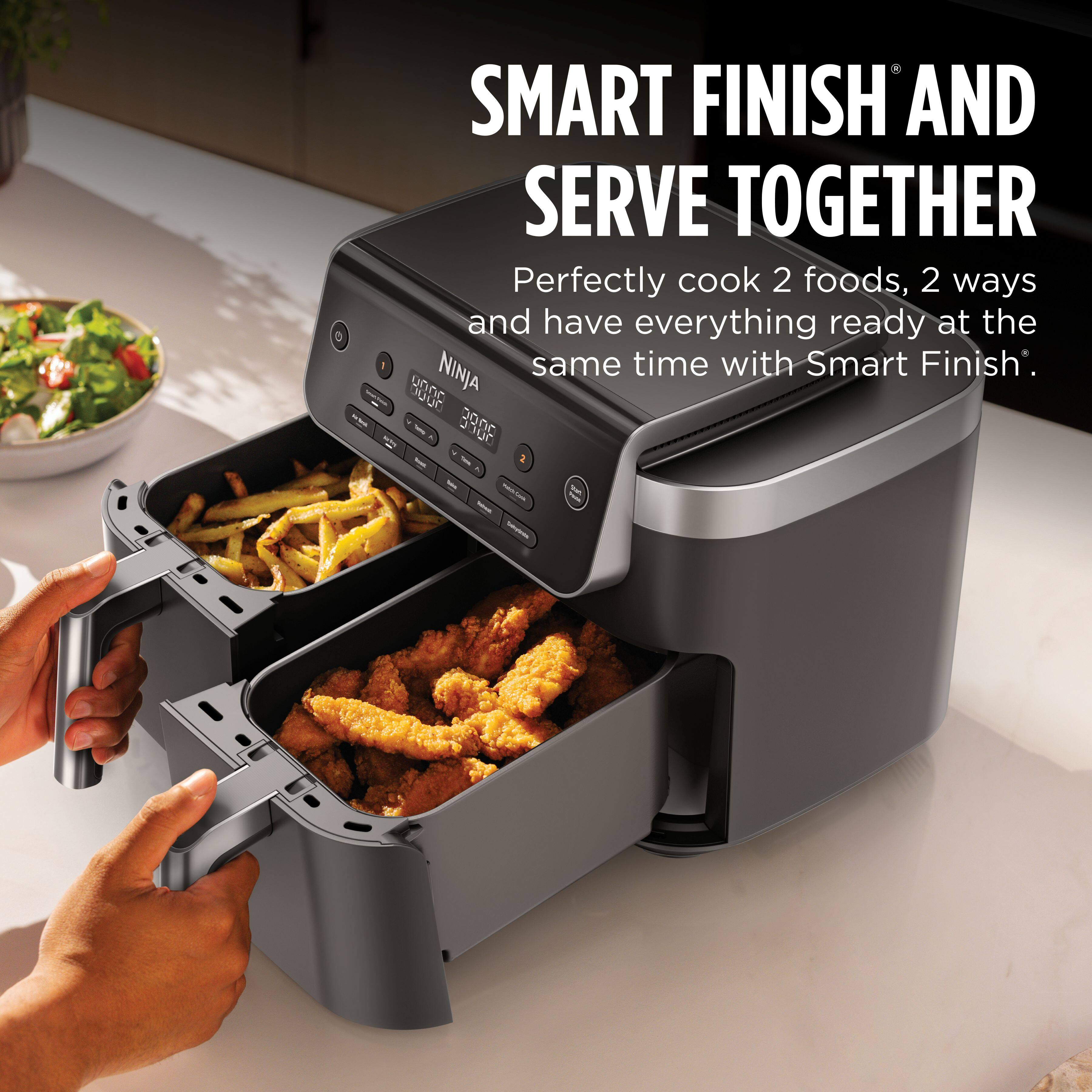 SMART FINISH AND SERVE TOGETHER

Perfectly cook 2 foods, 2 ways and have everything ready at the same time with Smart Finish.