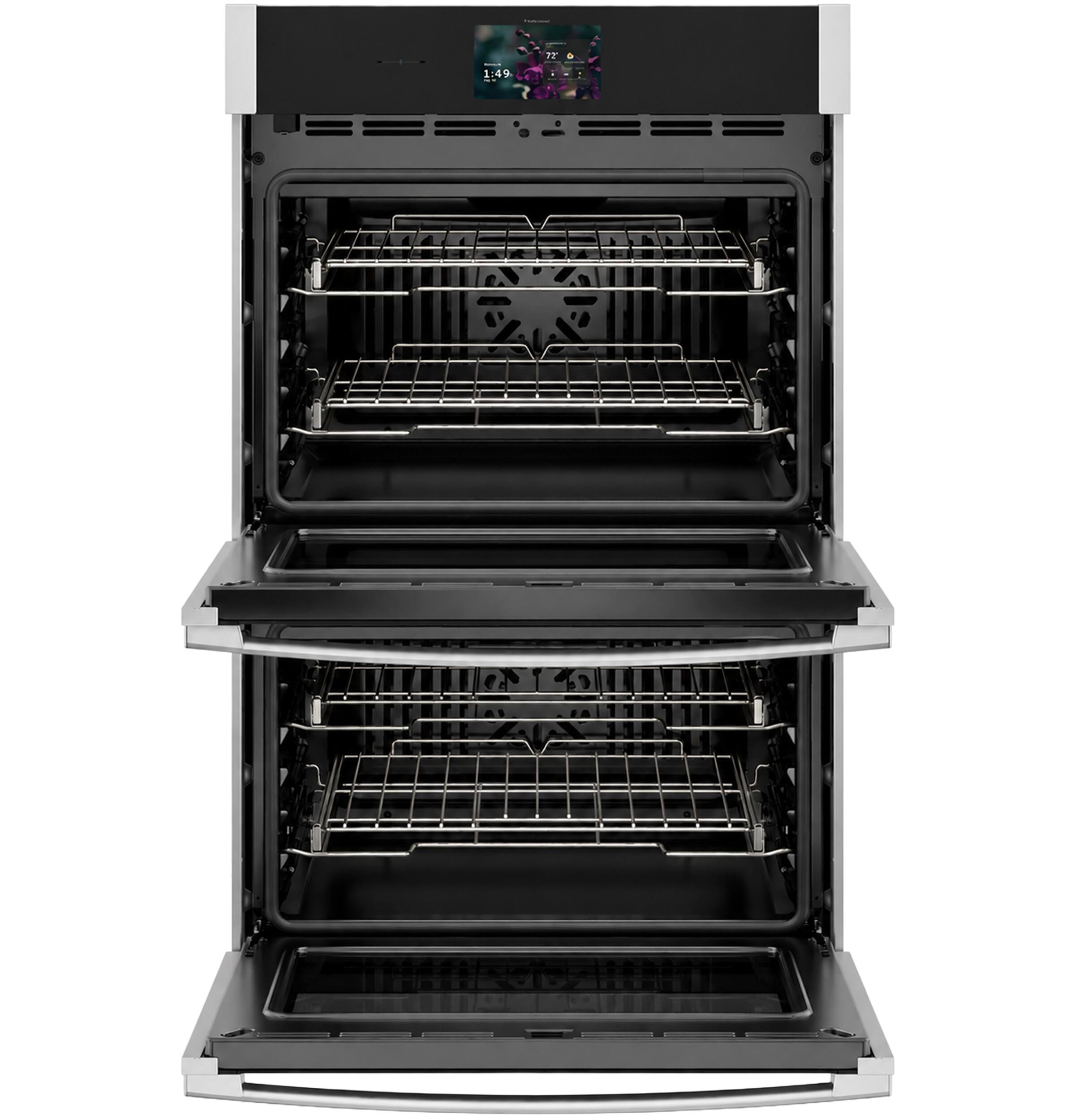 Alt View 21. GE Profile - 30" Smart Built-In Double Electric True European Convection Wall Oven with No Preheat Air Fry and Precision Cooking - Stainless Steel.