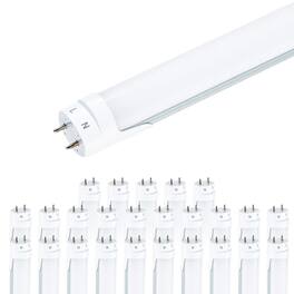 VIRIBRIGHT - T8 LED Tube, 4Ft, Frosted, Bypass Type B, 18W, 5000K (25 Pack) - 5000