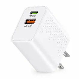 Qixxronics - 35W USB-C USB Wall Charger Adapter for Samsung Galaxy S23/S22/S22 Ultra/S21/S20/S10/S9/S8/S7 Edge/Note 10 9 8 - White
