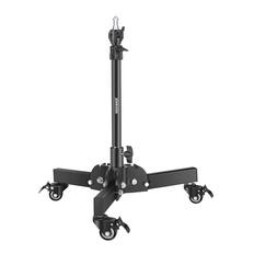 Front. Neewer - Heavy-Duty Low-Angle Light Stand with Casters, 2.4ft Max Height - Black.