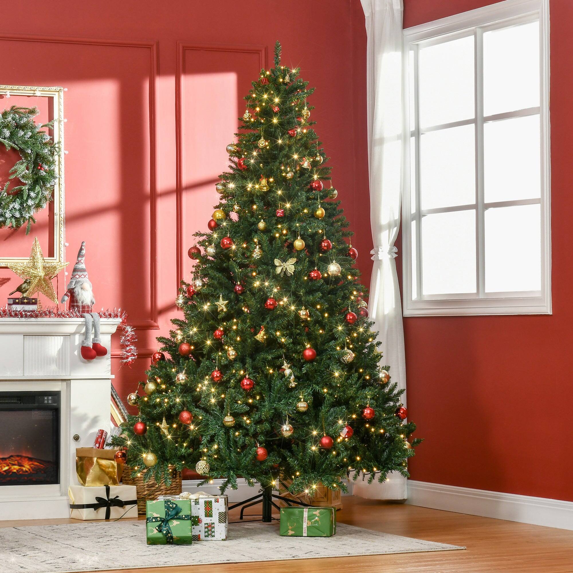 Alt View 4. BreeBe - 7ft Pre-Lit Full Douglas Fir Artificial Christmas Tree with Realistic Branches - Green.
