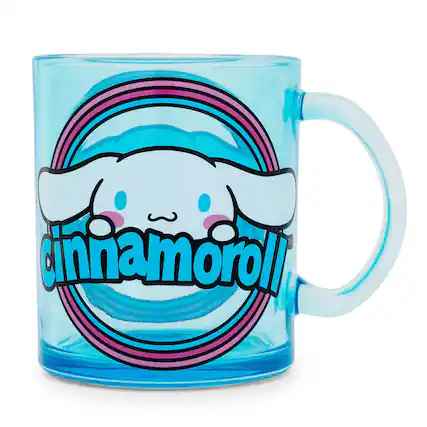 Front. Silver Buffalo - Sanrio Cinnamoroll Glass Coffee Mug | Holds 18 Ounces - Blue.