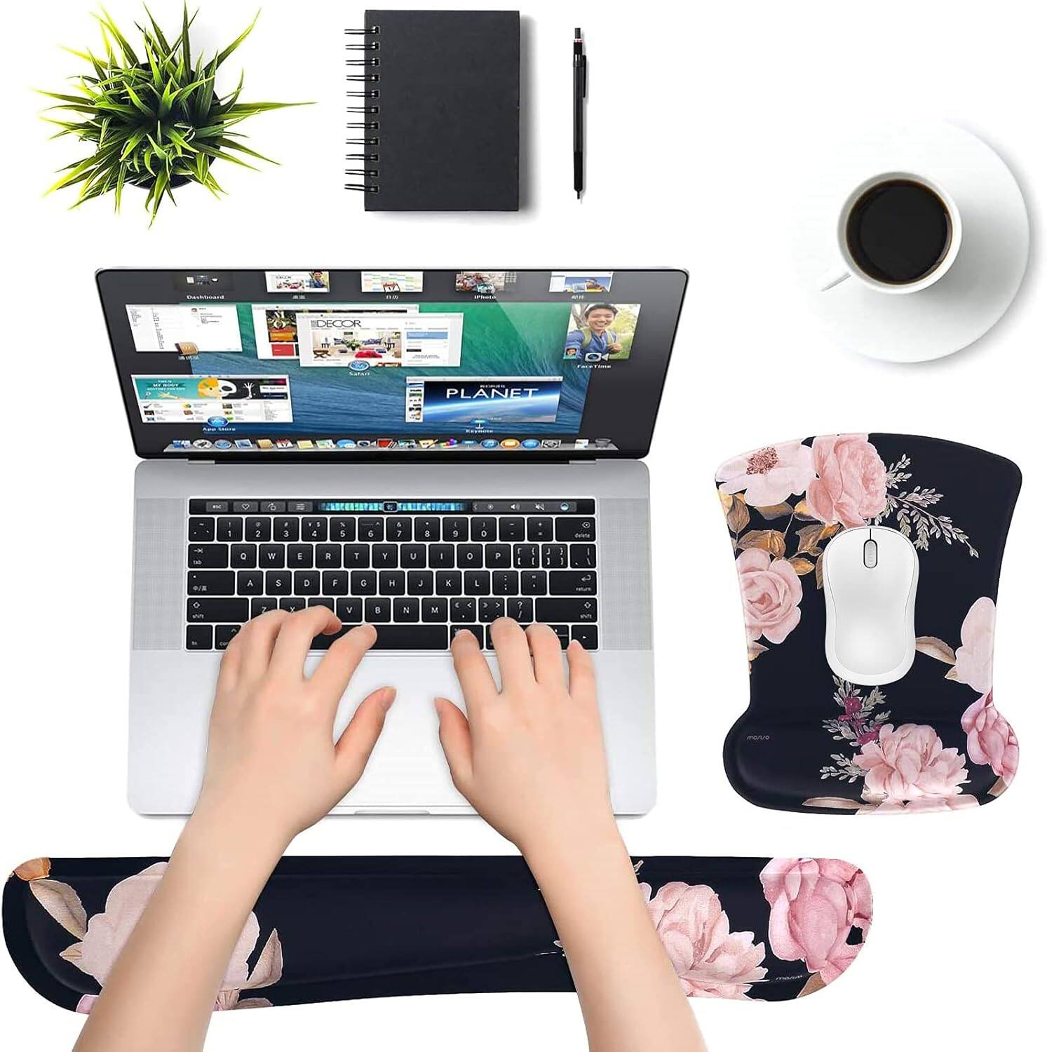 Angle. mosiso - Mouse Pad Wrist Support Ergonomic Memory Foam Mousepad for Easy Typing Cushion & Pain Relief for Office & Home - H051.