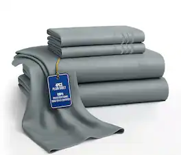 Lux Decor Collection - 4-Piece King Bed Sheet Set, Ultra Soft Microfiber, Deep Pocket, Wrinkle-Resistant, Hypoallergenic, All-Season Comfort - Light Gray