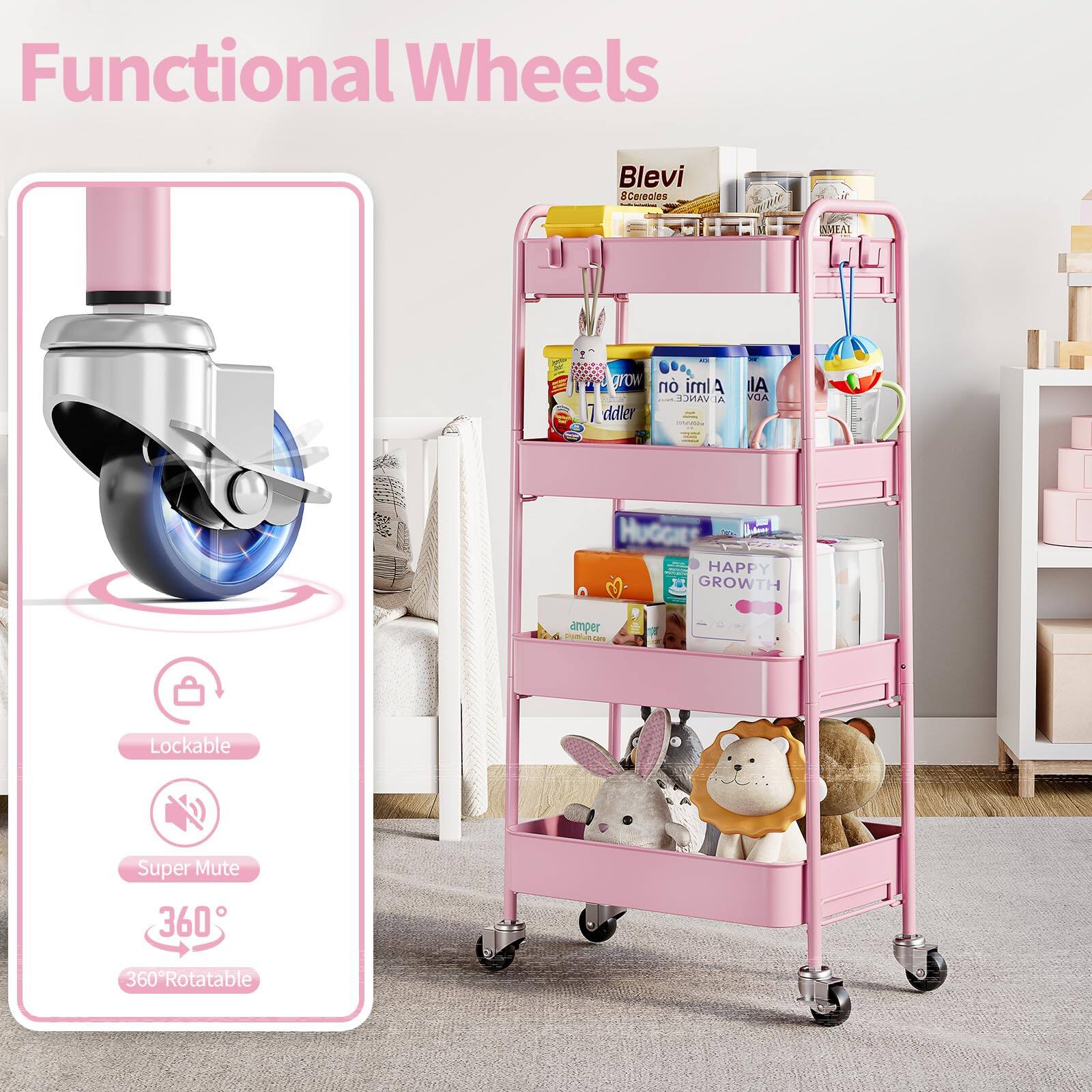 Functional Wheels

- Lockable
- Super Mute
- 360° Rotatable