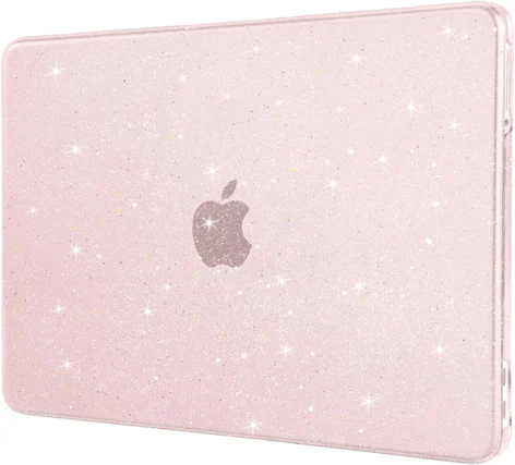 Front. mosiso - Sparkly Glitter Case for MacBook Neo 13 inch A3404 with A18 Pro Chip (2026), Ultra-Thin Crack & Scratch Resistant Cover - Blush.