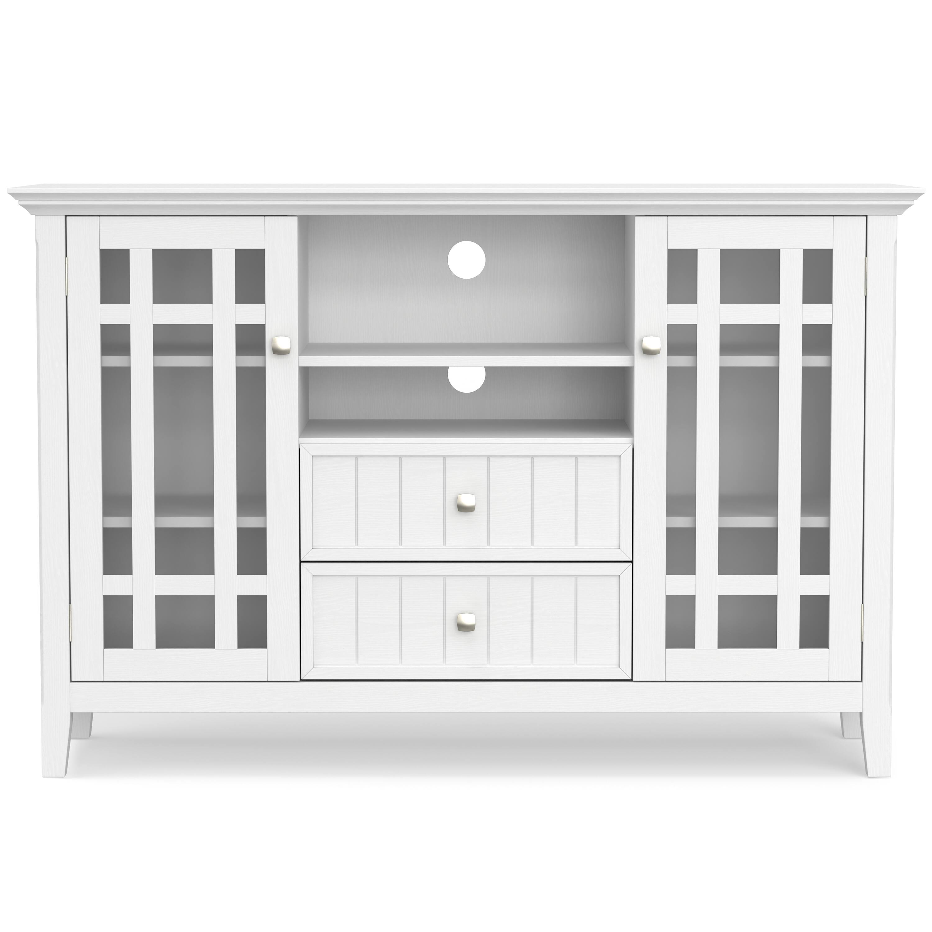 Left. Simpli Home - Bedford Tall TV Media Stand - White.