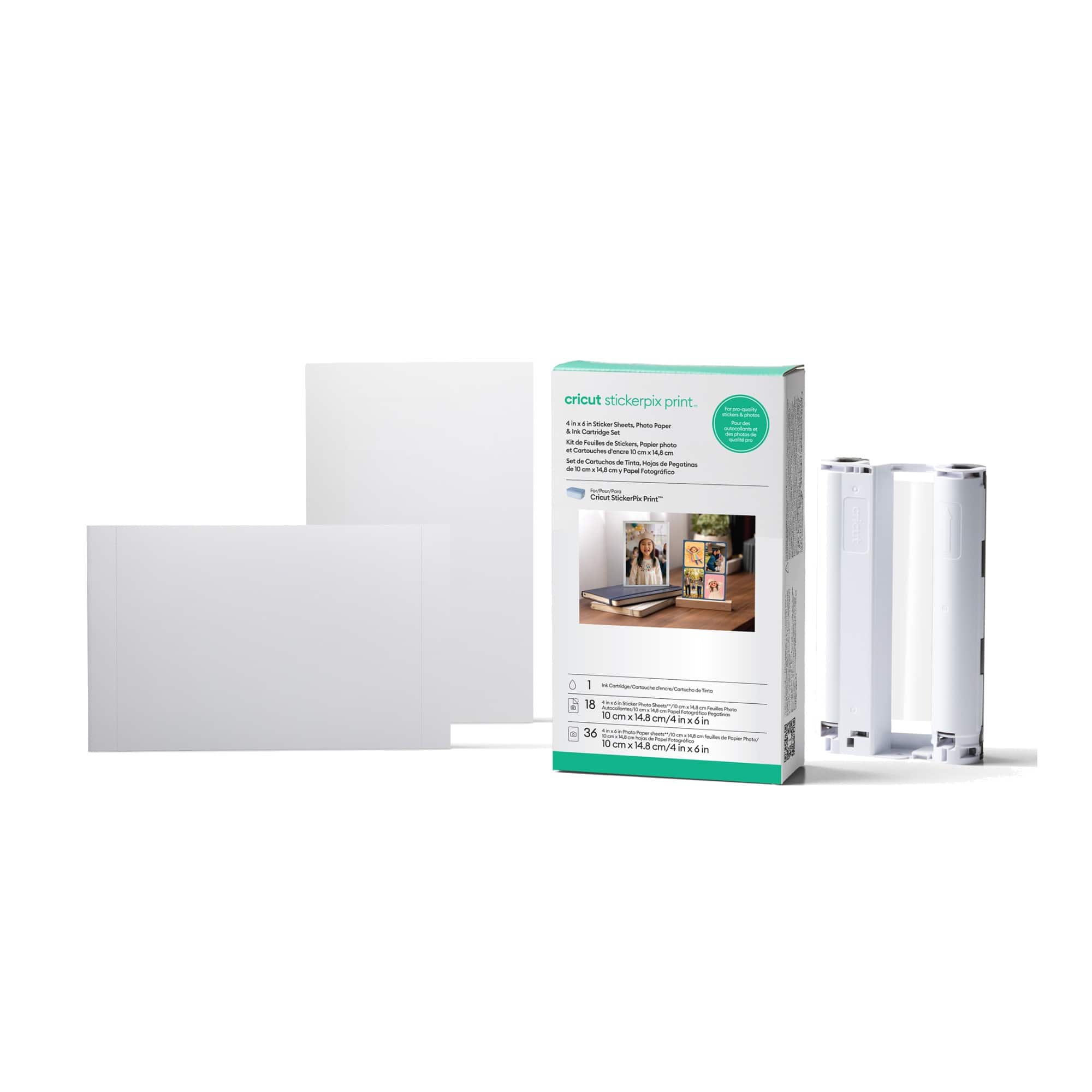 Cricut - StickerPix Print Sticker Sheets, Photo Paper & Ink Cartridge Set