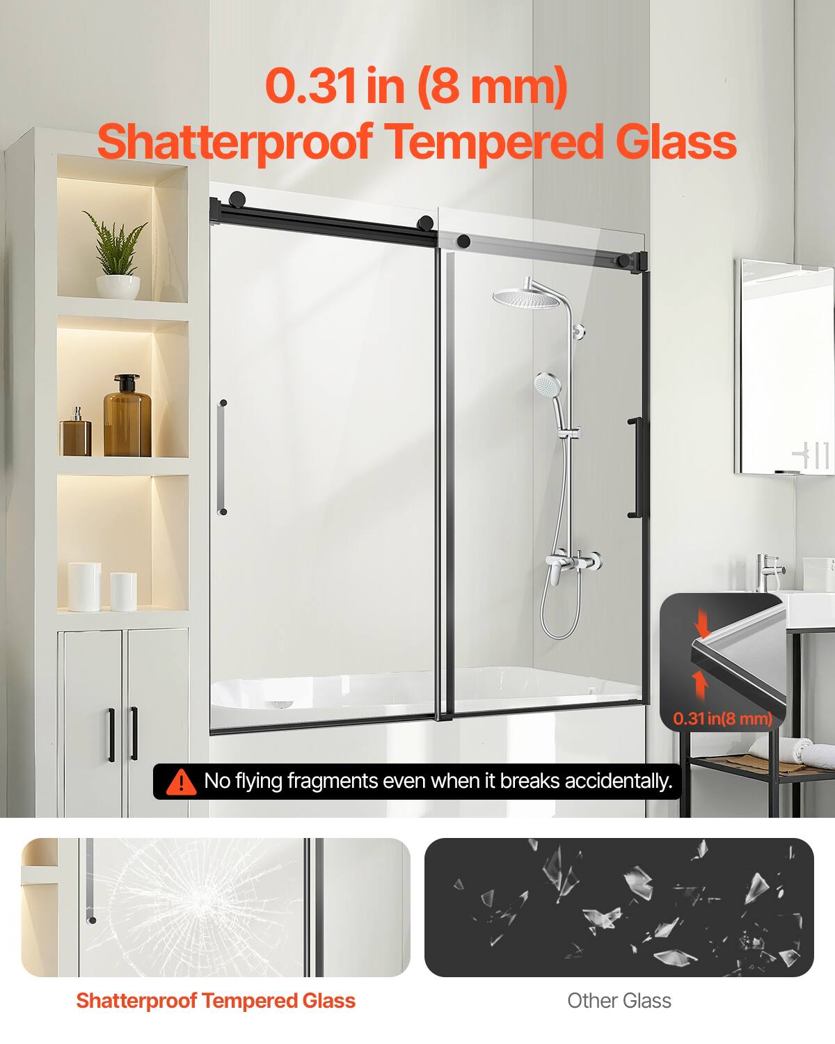 0.31 in (8 mm) Shatterproof Tempered Glass

No flying fragments even when it breaks accidentally.

Shatterproof Tempered Glass

Other Glass