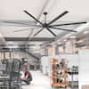 Front. Breezary - 120/144 Inch 12ft HVLS Industrial Ceiling Fan, DC Motor, Aluminum Blades, Downrod Mount, High Airflow, Commercial Grade - 120-inch Black (8-Blade).