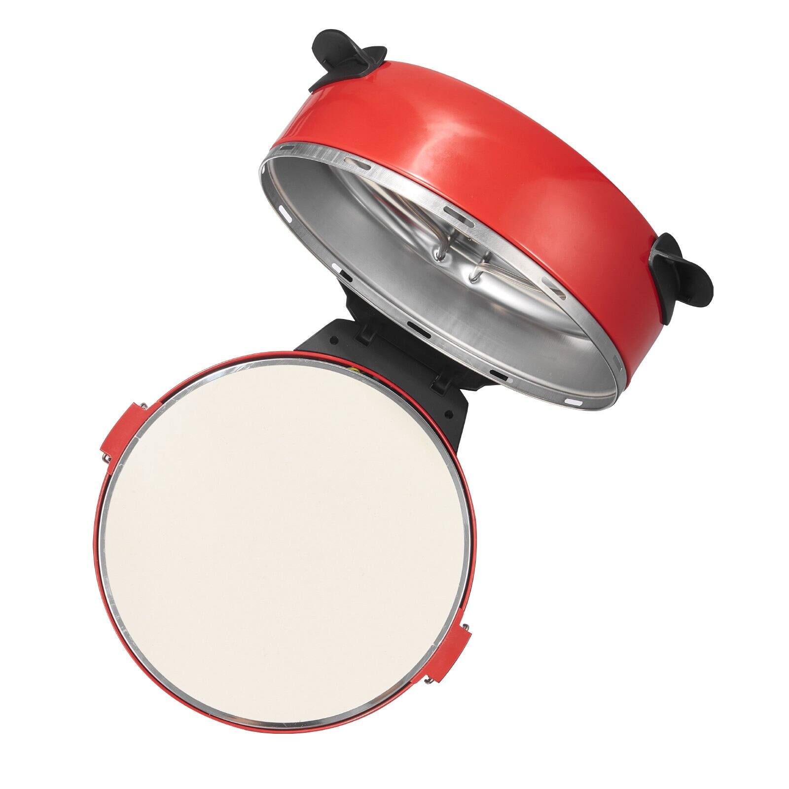 Alt View 8. Glintex - 14in Electric Pizza Oven Maker, 1600W with Stone, 5 Mode Temp Control, Viewing Window - Red.