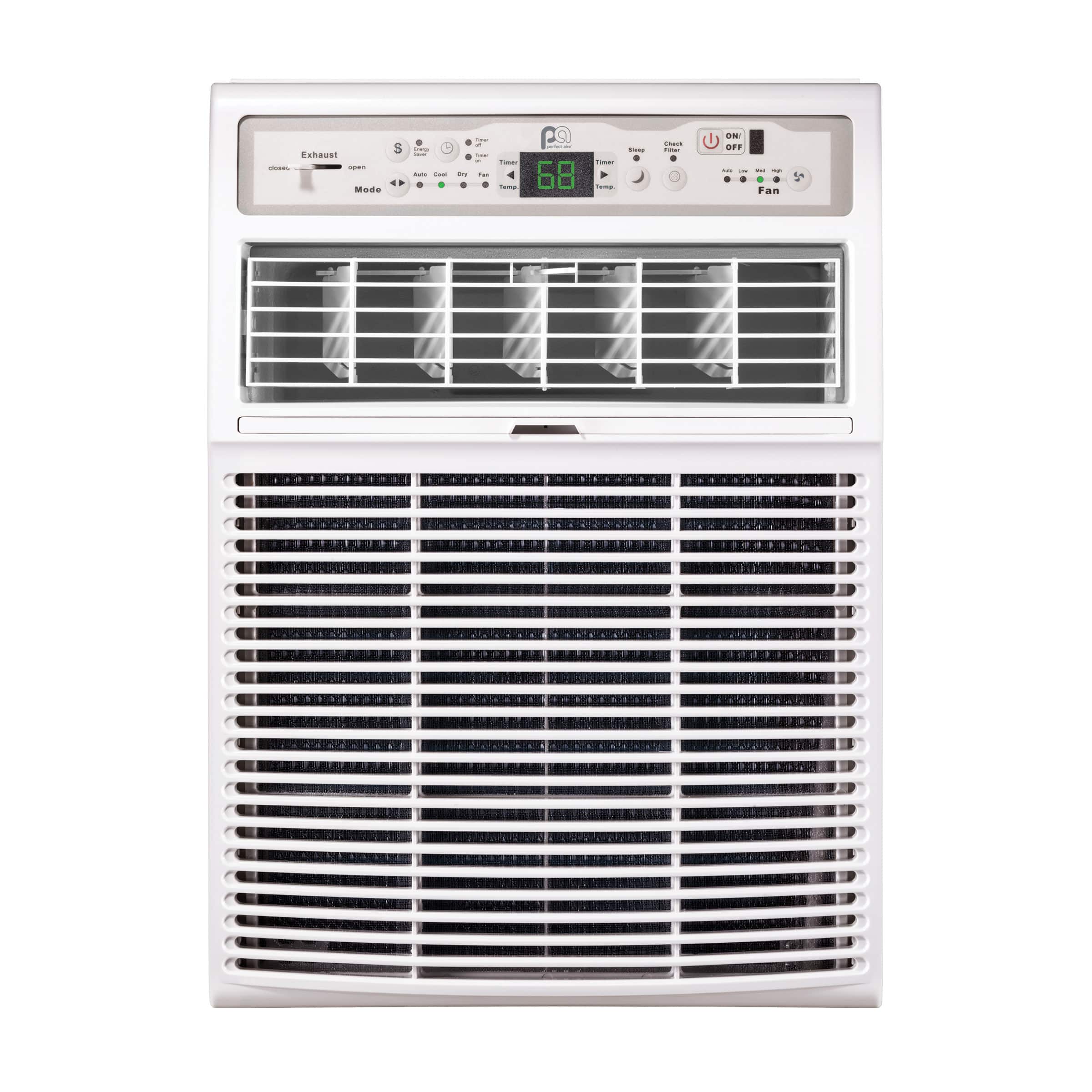 Perfect Aire - 10,000 BTU Casement Window Air Conditioner– Cools 450 Sq. Ft. – Remote with Follow Me, Digital LED Display, Timer, R32 R - White