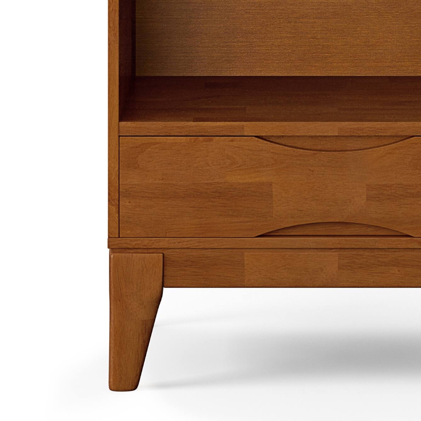 Alt View 5. Simpli Home - Harper 24 inch 4 Shelf Bookcase (Set of 2) - Teak Brown.