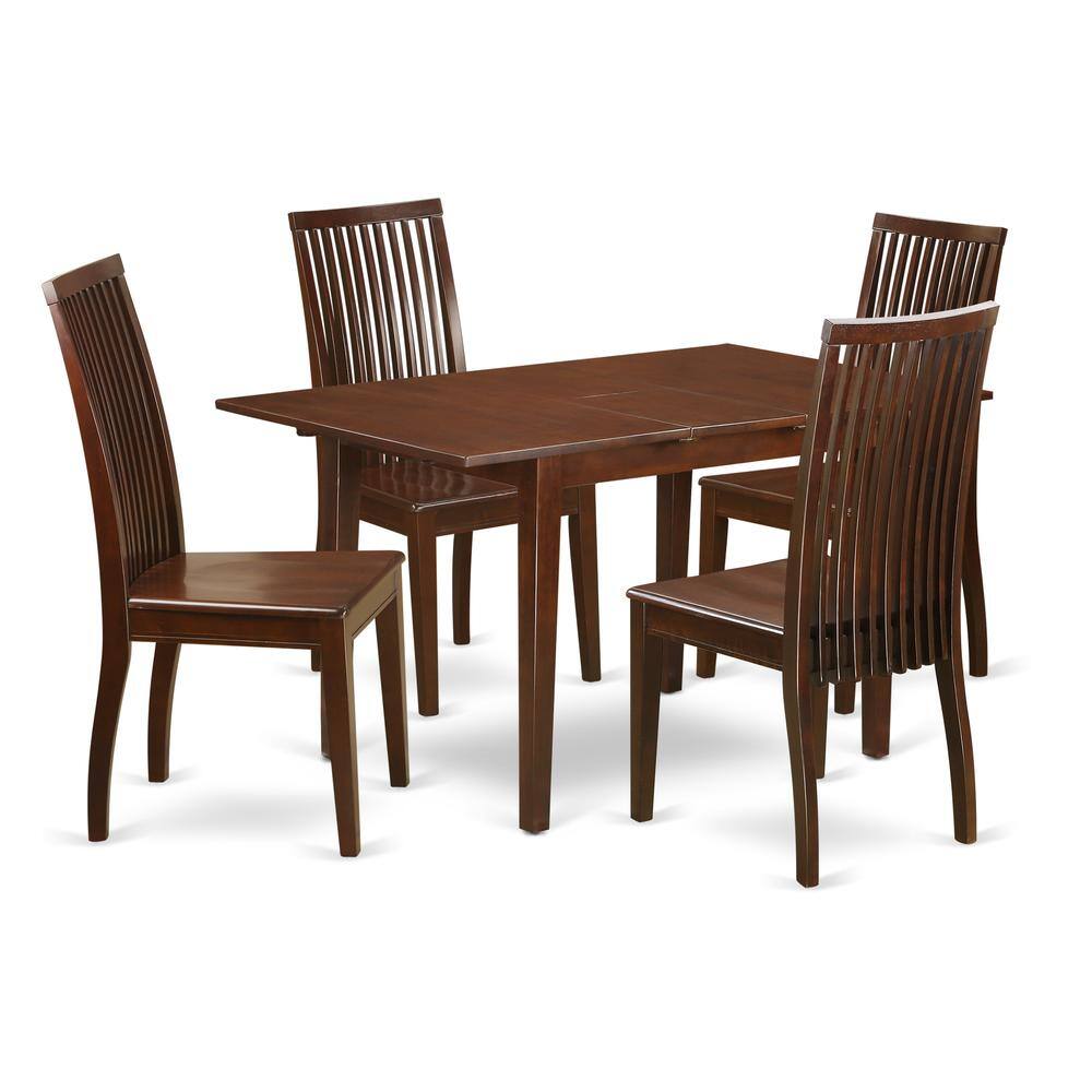 Back. East West Furniture - Dining Room Set Mahogany - Brown.
