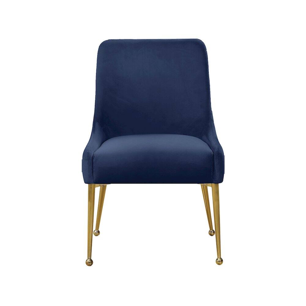 Alt View 2. Meridian Furniture - Owen Navy Velvet Dining Chair, Set of 2 - Blue.
