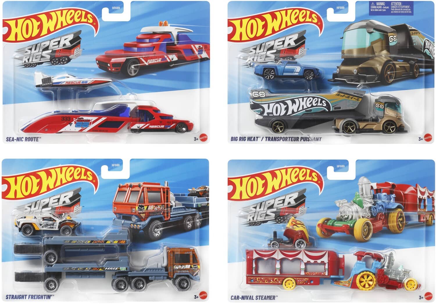 Mattel - Hot Wheels Super Rigs 4-Piece B Assortment - COLLECTIBLES - Multicolor