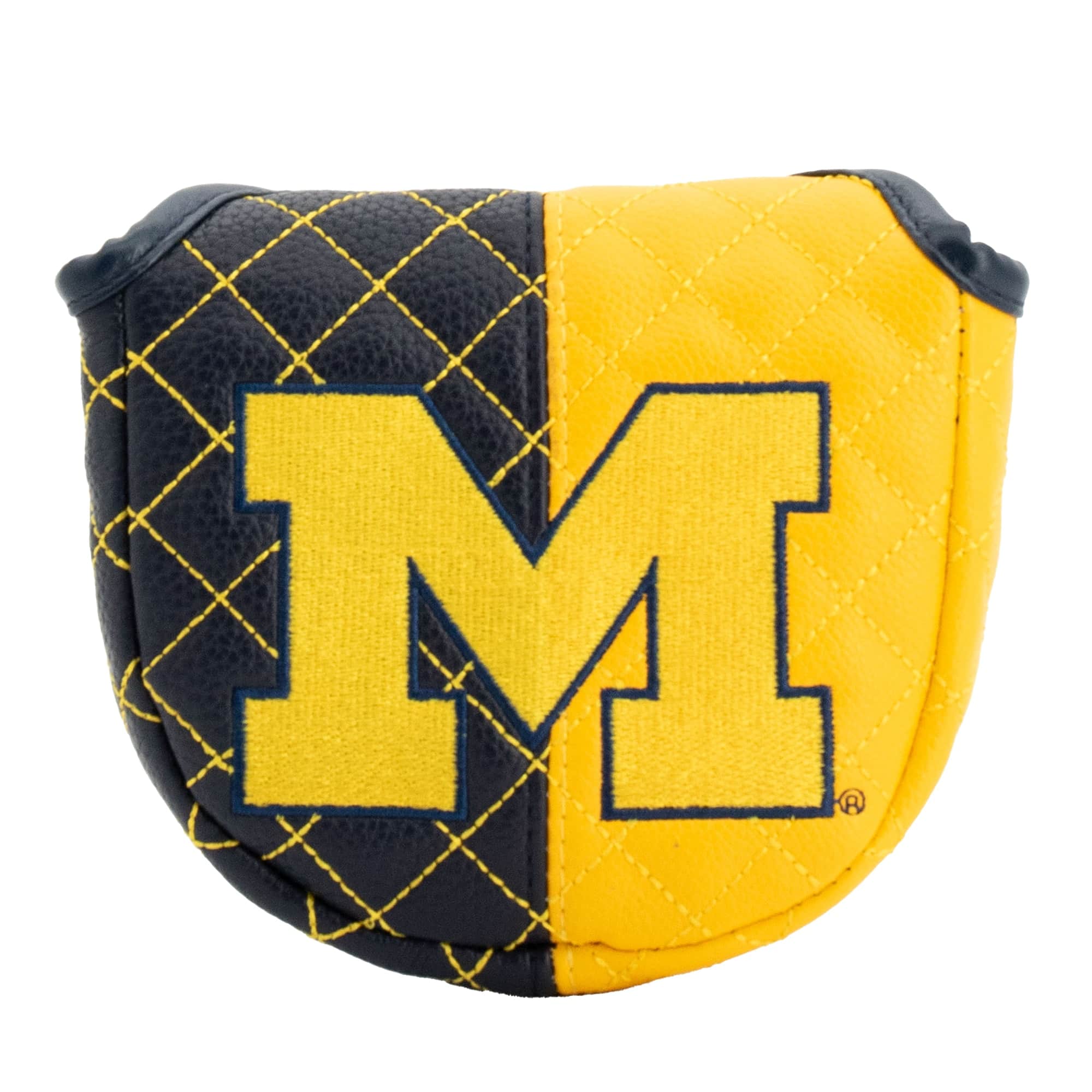 Front. Team Golf - Michigan Wolverines Quilted Mallet Putter Cover - Multicolor.