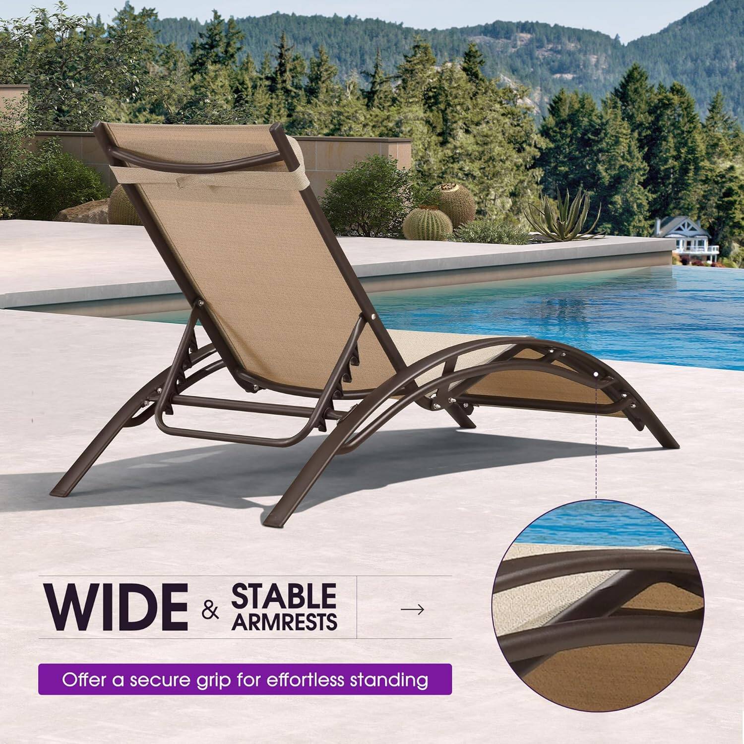WIDE & STABLE ARMRESTS  
Offer a secure grip for effortless standing