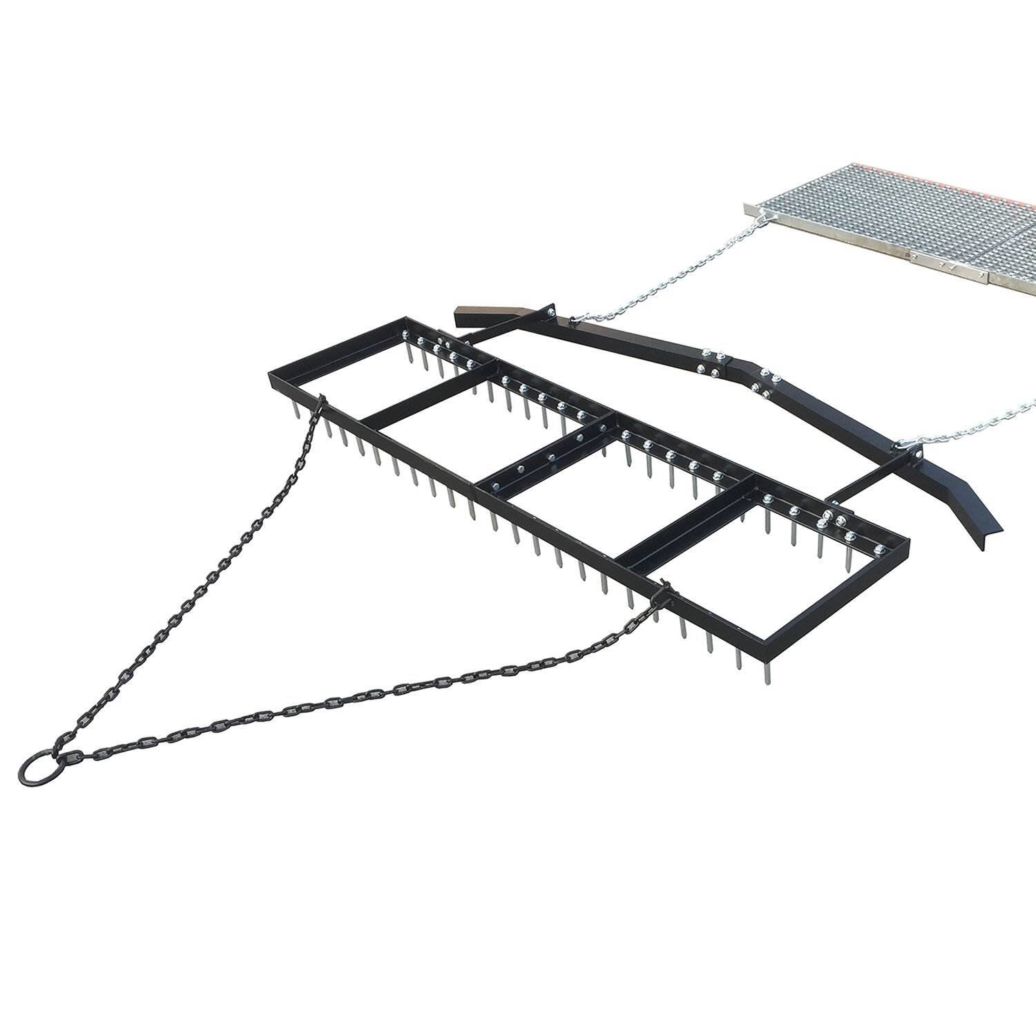 Alt View 4. Yard Tuff - Yard Tuff 6' Spike Drag with Surface Leveling Bar and Drag Mat for ATV/UTVs - Black.