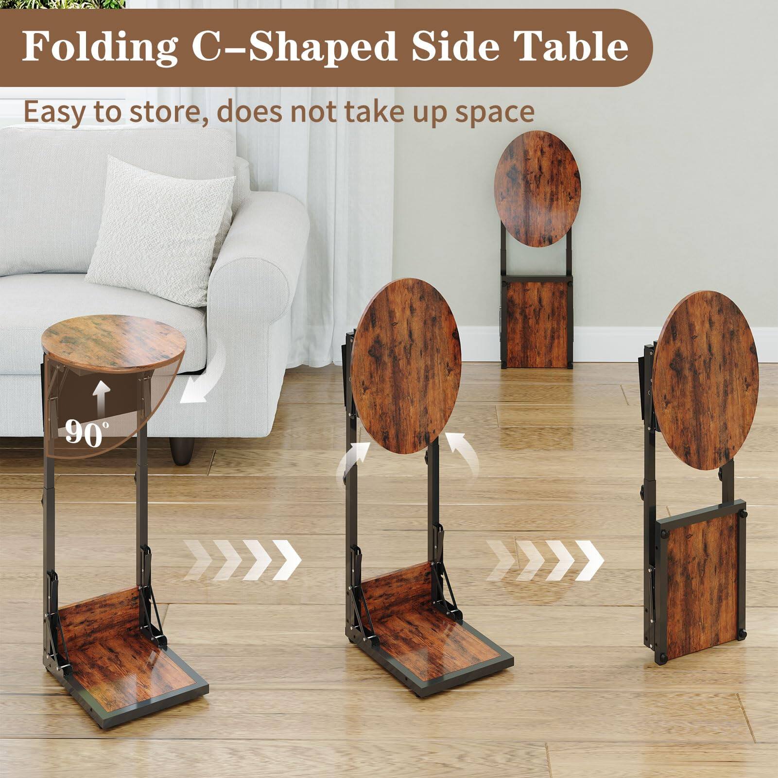Folding C-Shaped Side Table

Easy to store, does not take up space

90°