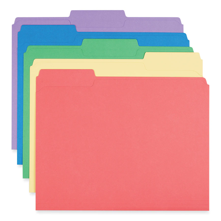 Assortment File Format Universal Reinforced Top Tab File Folders, 1/3 Cut Tabs: Assorted ...
