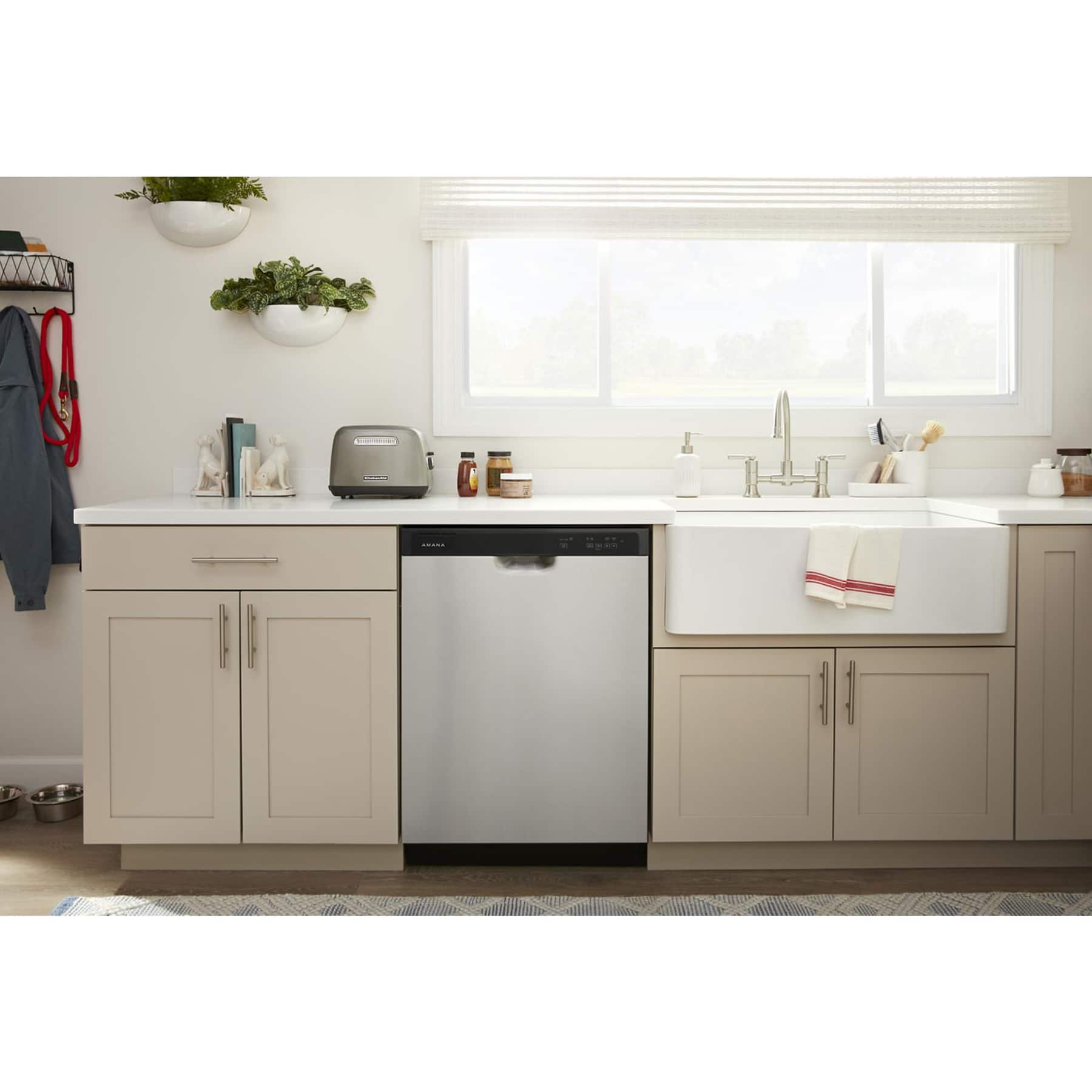 Alt View 34. Amana - 24" Front Control Built-In Dishwasher with Triple Filter Wash and 59 dBA - Stainless Steel.
