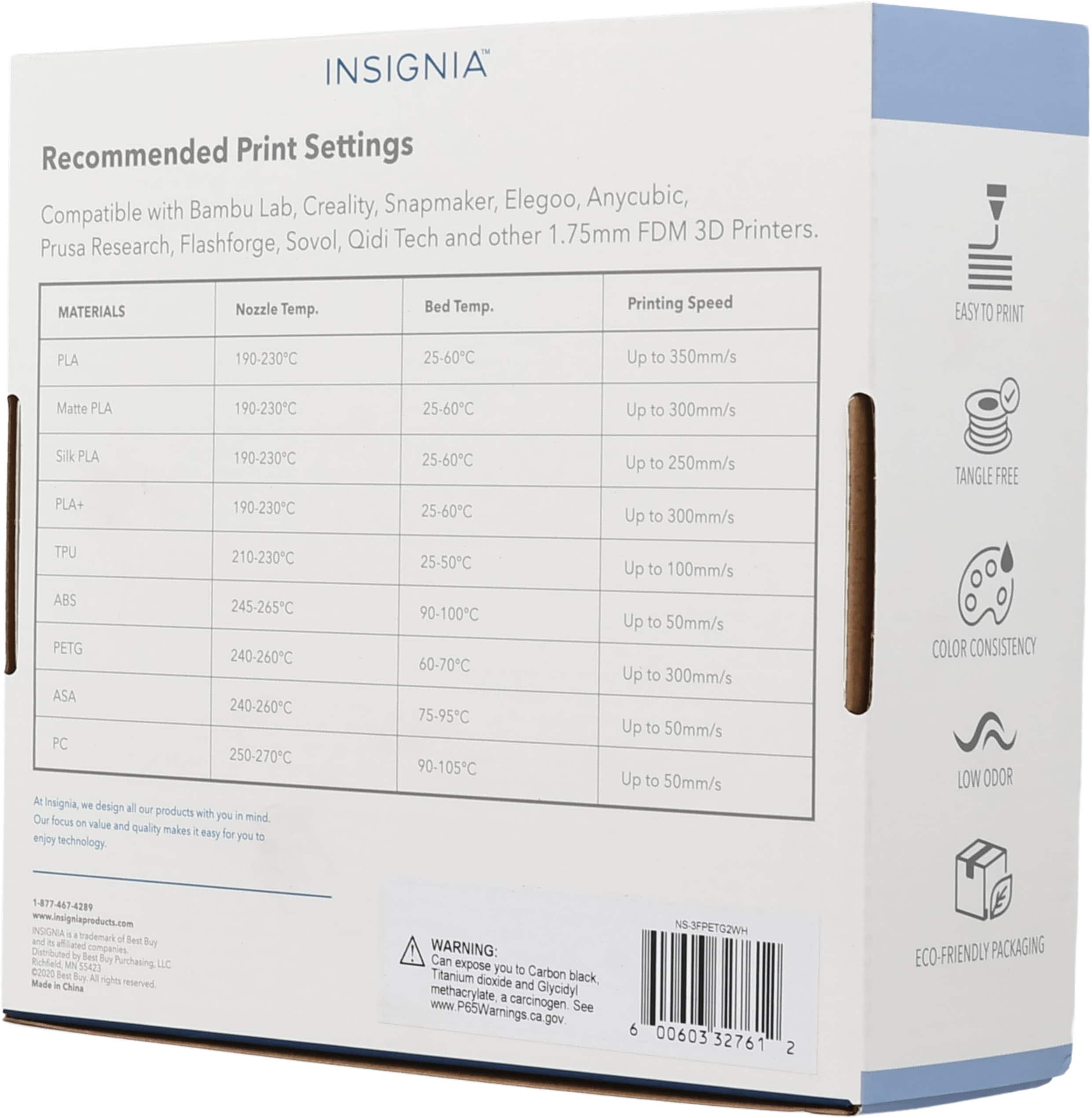 Insignia™ - PETG 1.75mm Filament - White