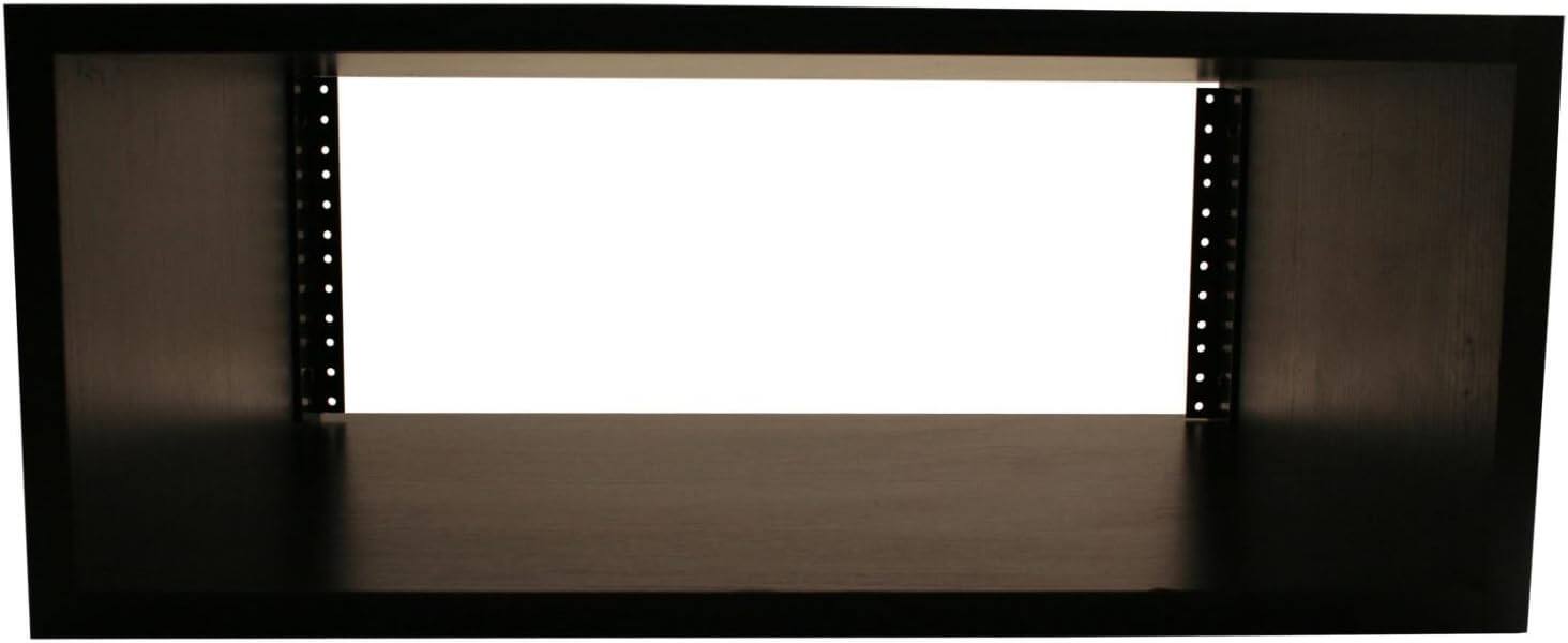 Angle. Gator - 4U Wooden Studio Rack Cabinet with 15.5-Inch Depth and Cold-Rolled Steel Rails.