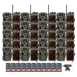 Stealth Cam - (Twenty) Fusion MAX Dual Sim 36MP Trail Camera with Solar Battery Pack Camera Holder