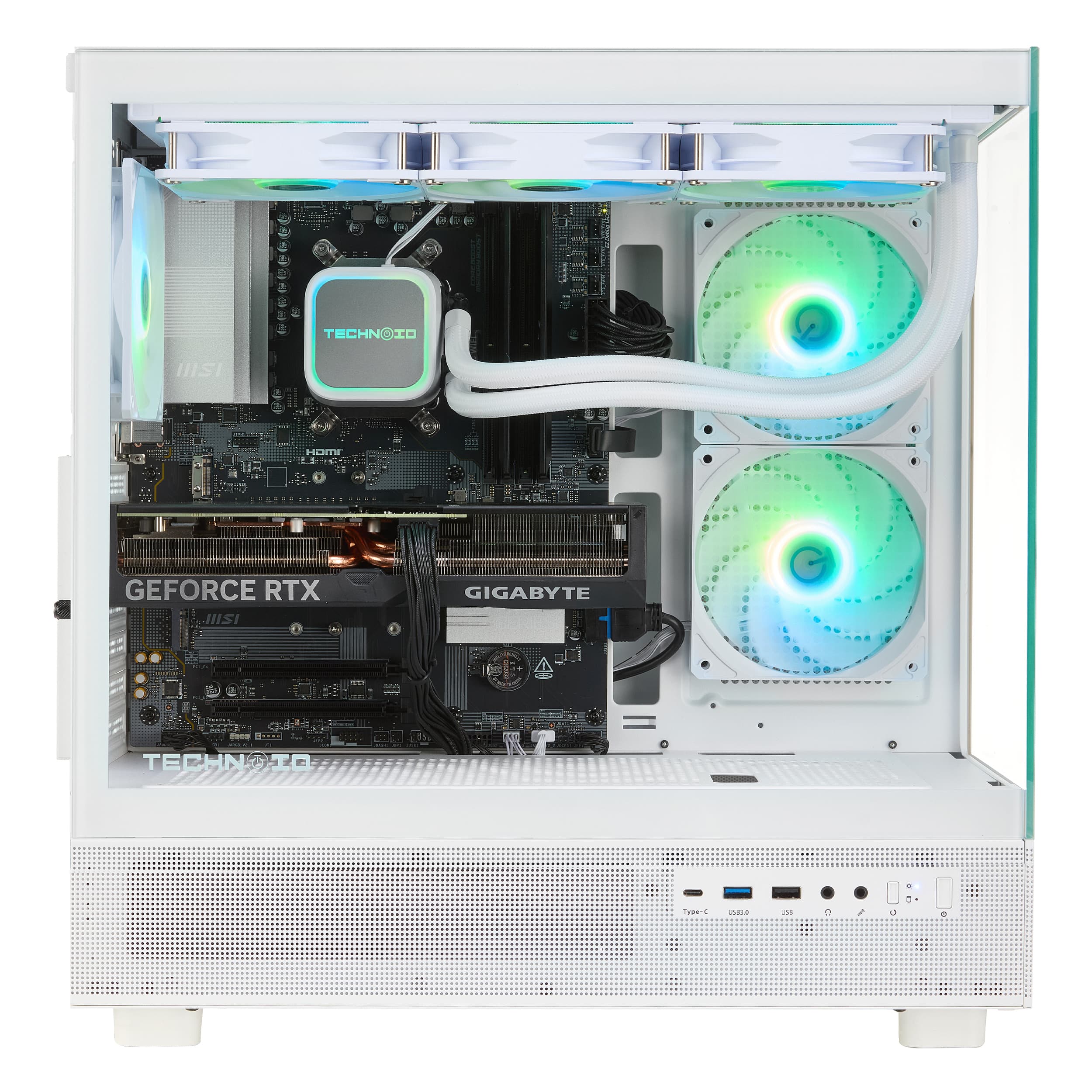 Ryzen7 7800X3D RTX 5070Ti ホワイトミドルタワー RGB TECHNOID Glass NVIDIA GeForce RTX 5070 Ti– AMD Ryzen 7 7800x3D
