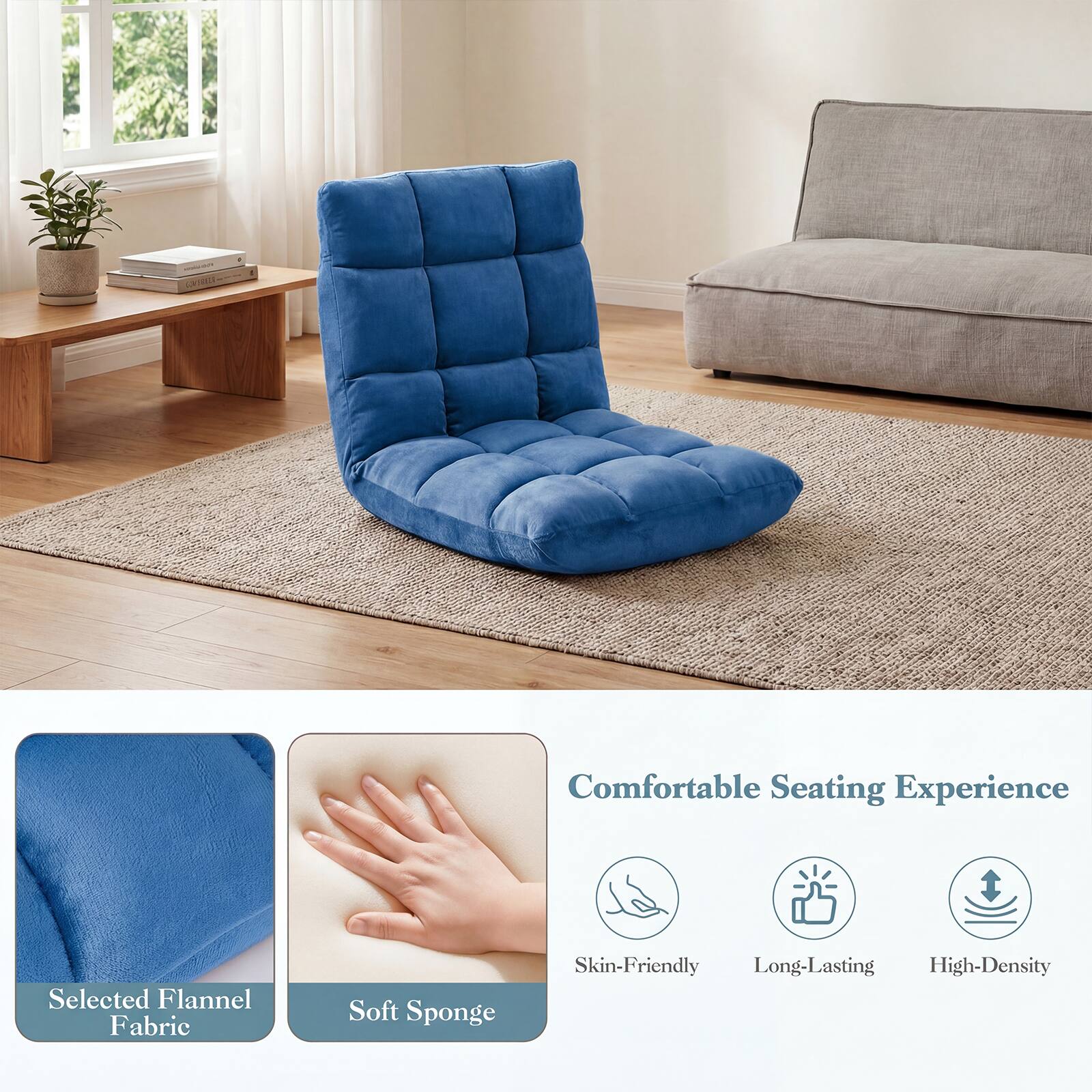Comfortable Seating Experience

Selected Flannel Fabric
Soft Sponge
Skin-Friendly
Long-Lasting
High-Density