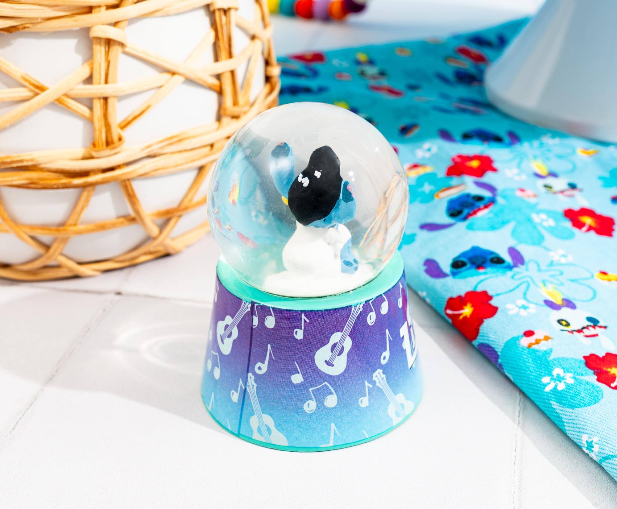 Alt View 5. Silver Buffalo - Disney Lilo & Stitch Elvis Stitch 3-Inch Mini Light-Up Snow Globe - Blue.