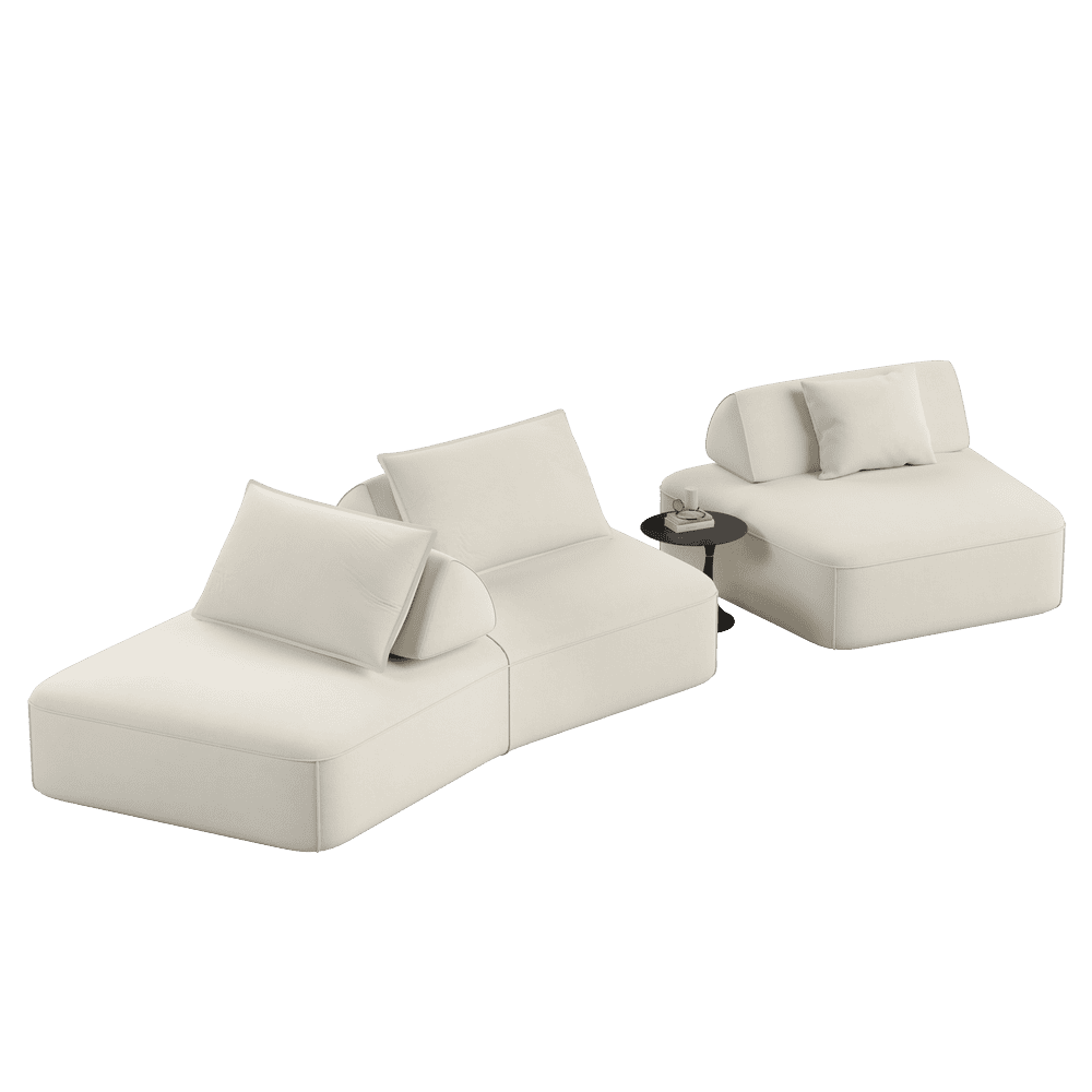 Alt View 9. Kadyn - 139" Oversized Modular Sectional Sofa, Plush Chenille Upholstery with Deep Seating and DIY Setup, Beige - Beige.