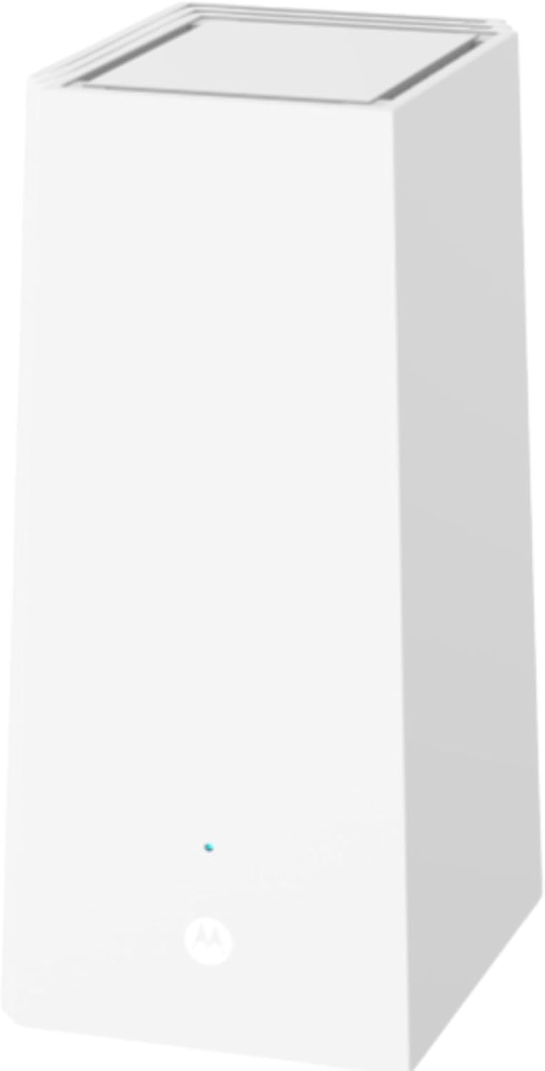 Motorola - MQ20 WiFi 6E Router with Easy Mesh, Tri-Band 8.4 Gbps Speed, 3000 sq. ft Coverage, Single Pack - White