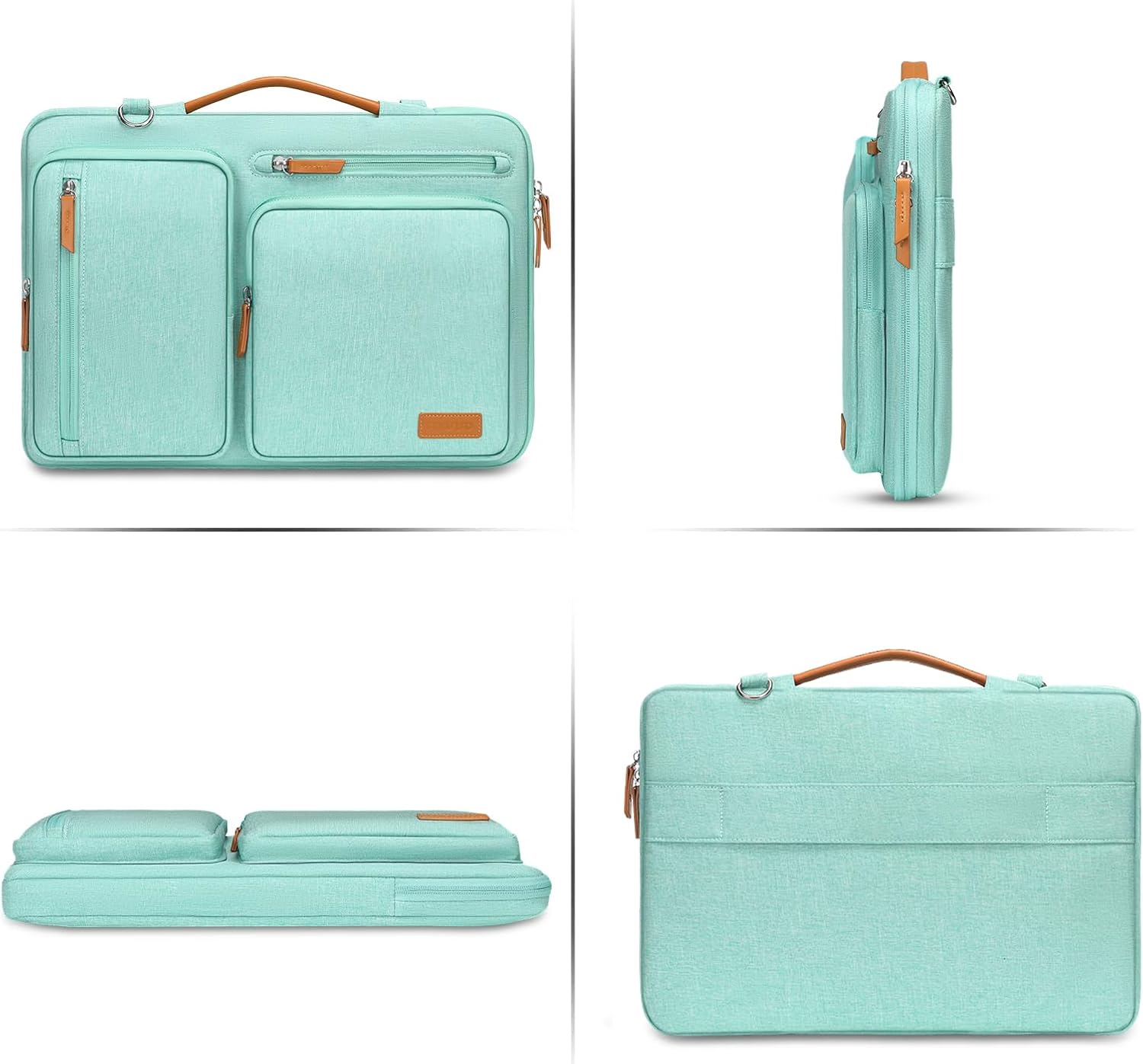 Alt View 3. mosiso - Laptop Shoulder Bag 14 Inch, 360 Protective Computer Messenger Bag for HP Lenovo Dell ASUS Acer - Aqua Green.