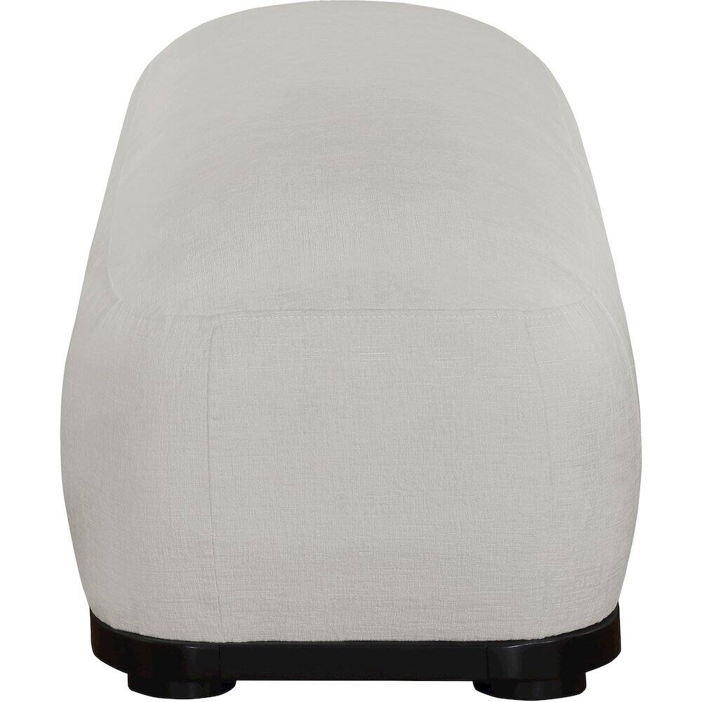 Alt View 3. Meridian Furniture - Calum Grey Chenille Fabric Bench - Grey.