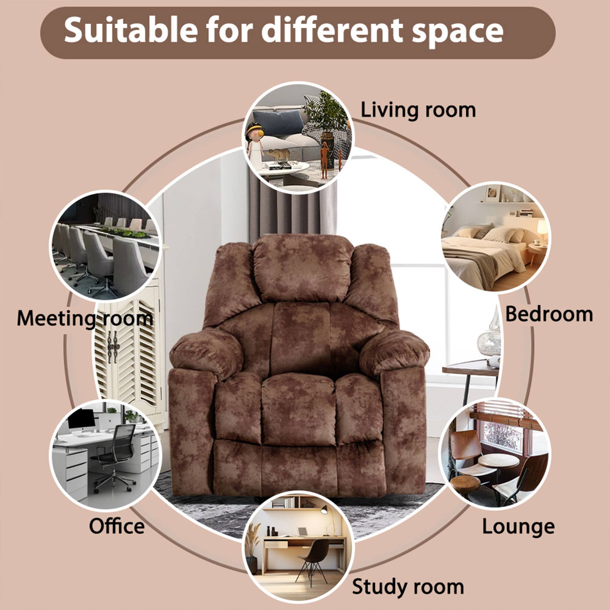 Suitable for different spaces: Living room, Meeting room, Bedroom, Office, Lounge, Study room.