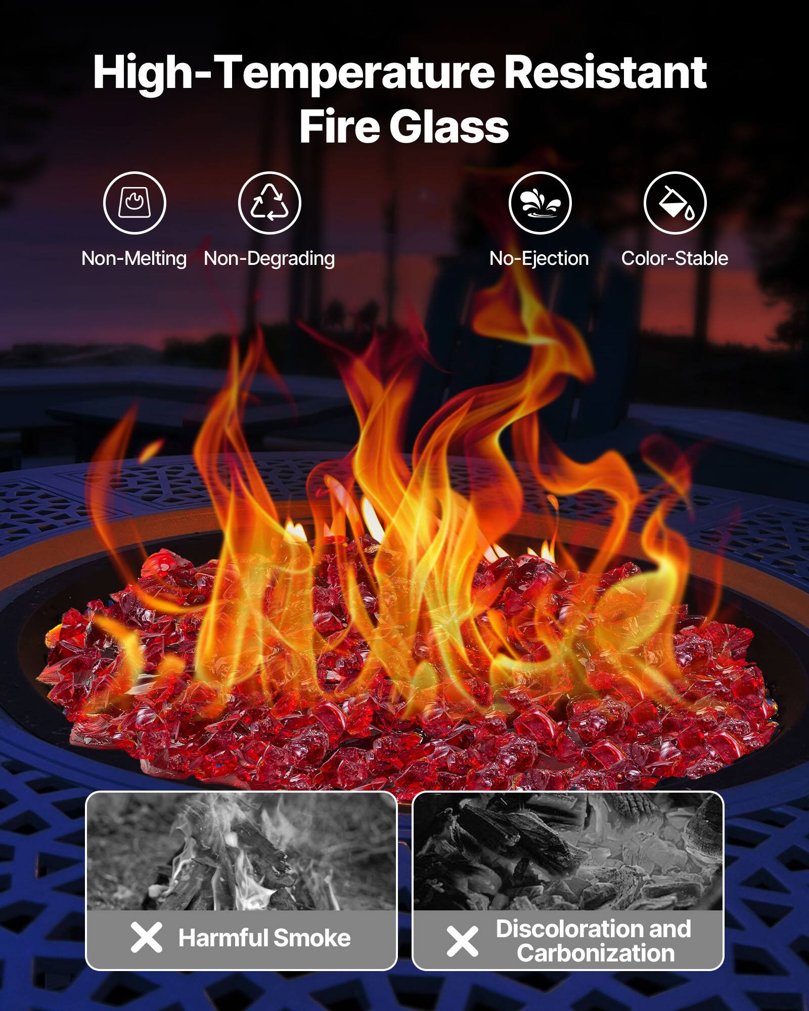 High-Temperature Resistant Fire Glass  
Non-Melting  
Non-Degrading  
No-Ejection  
Color-Stable  
No Harmful Smoke  
No Discoloration and Carbonization