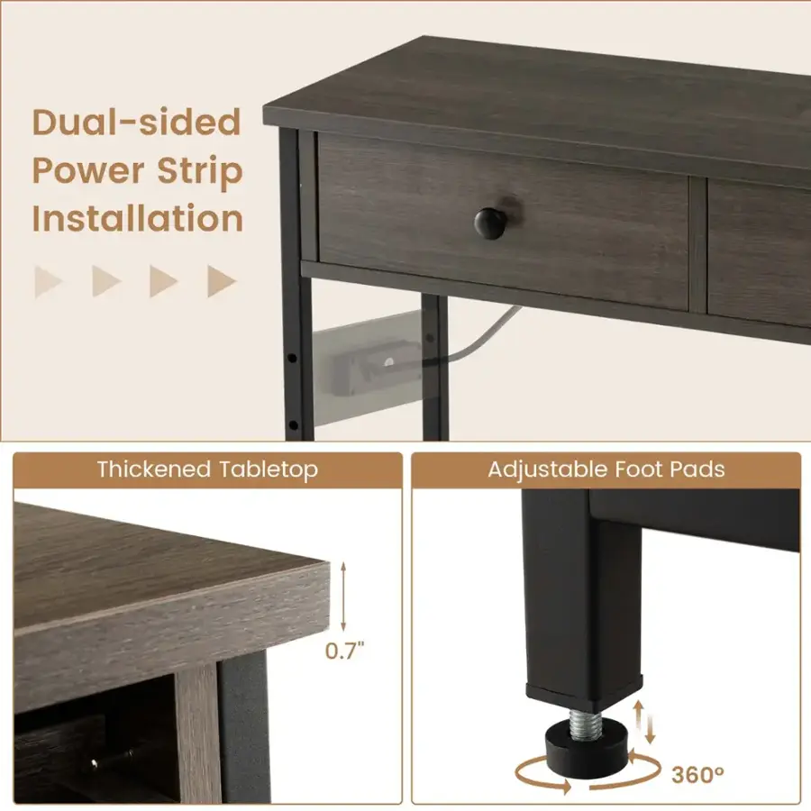 Dual-sided Power Strip Installation Thickened Tabletop Adjustable Foot Pads 0.7" 360