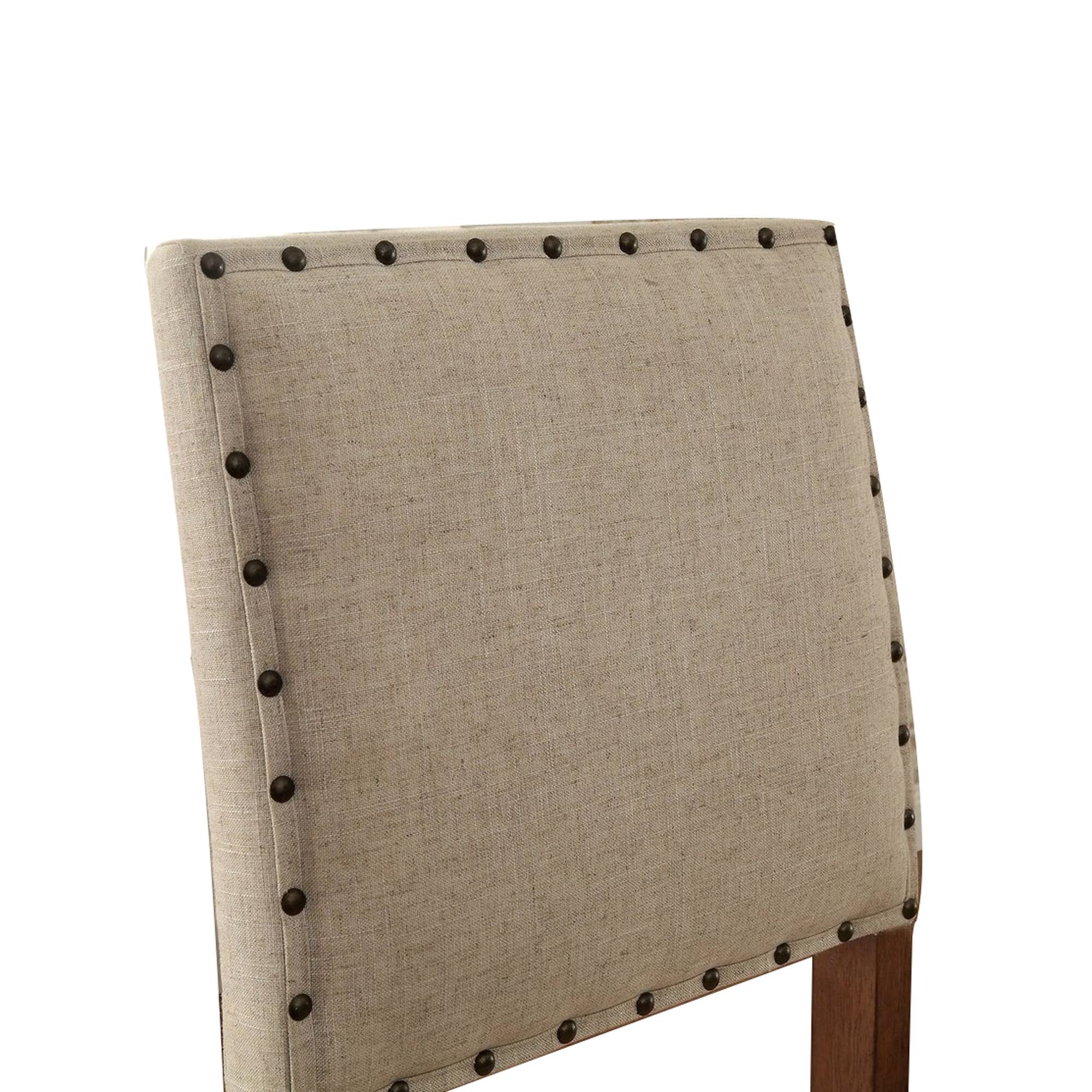 Alt View 2. Manhattan Lane - Sania Rustic Counter Height Chair In Ivory Linen, Set of 2 - Natural Tone.