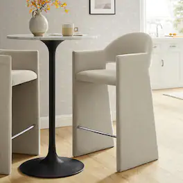 Talia 41 Inch 41 Inch Upholstered Fabric Bar Stool by Modway - Linen