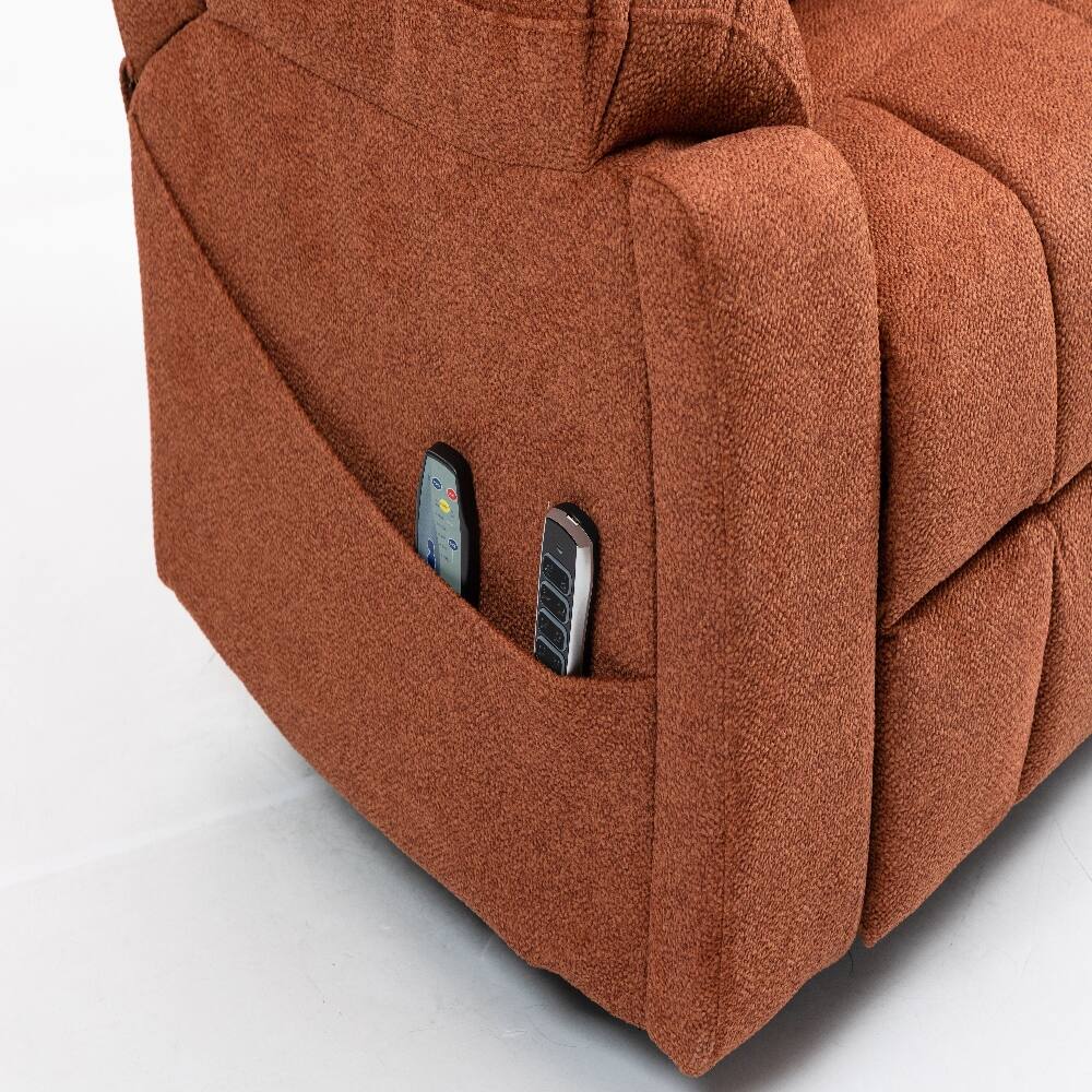 Alt View 7. Ropilly - Ropilly electric lift chair for elderly, 180 degree lay flat recliner, rose velvet massage chair with heat - Rose.
