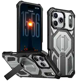 UUCOVER - Heavy Duty Magnetic Case for Apple iPhone 17 Pro Max with Hidden Kickstand, Compatible with MagSafe, Shockproof Cover - Gray