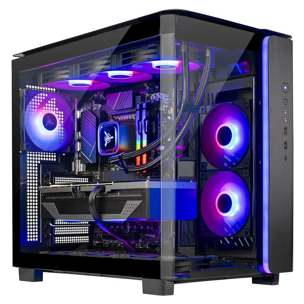 Front. Skytech Gaming - Skytech KING95 - AMD Ryzen 7 7800X3D, 5070 Ti, 32GB 6000 MHz DDR5 RAM, 850W GOLD A3 PSU - Black.