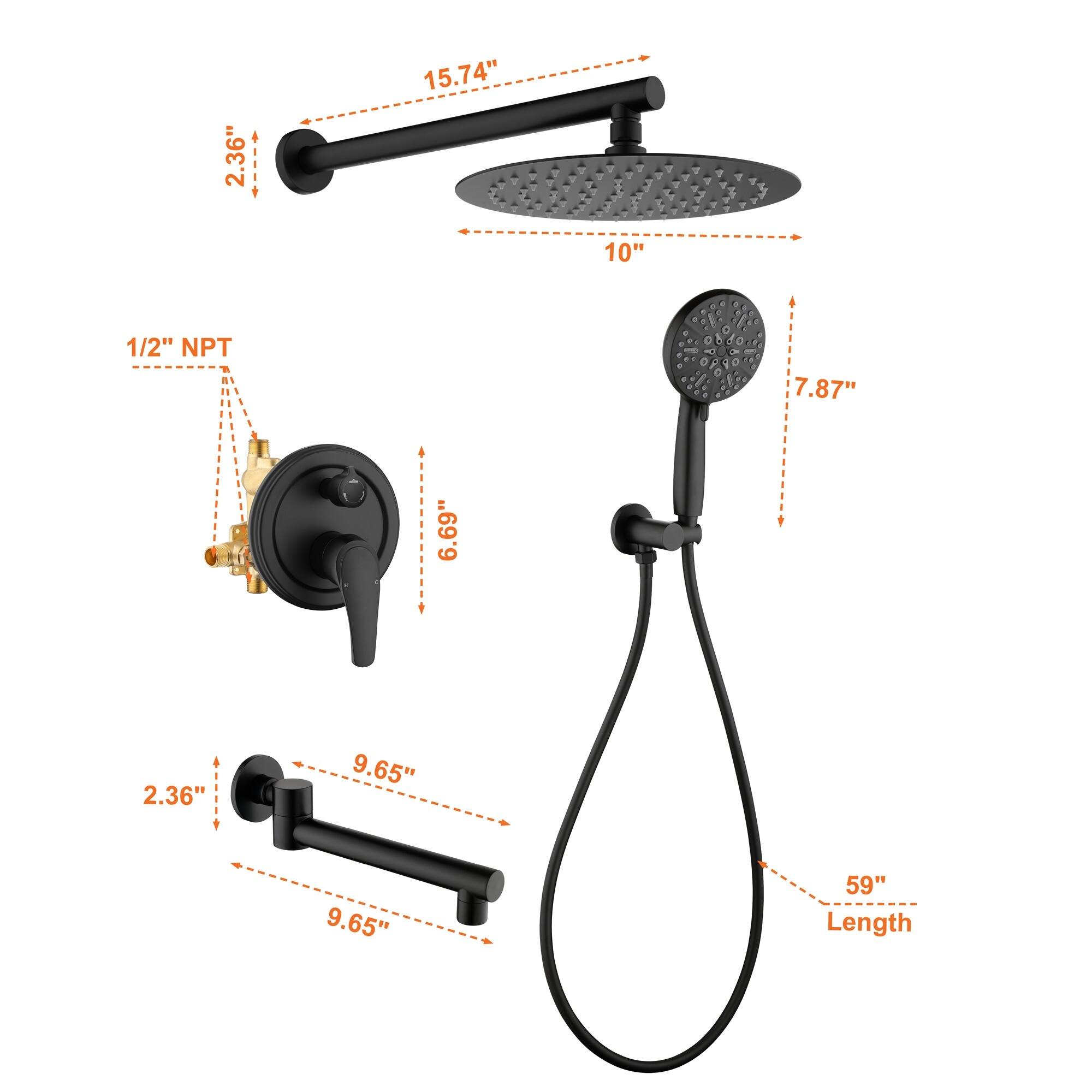 2.36"  
15.74"  
10"  
1/2" NPT  
7.87"  
6.69"  
2.36"  
9.65"  
9.65"  
59" Length