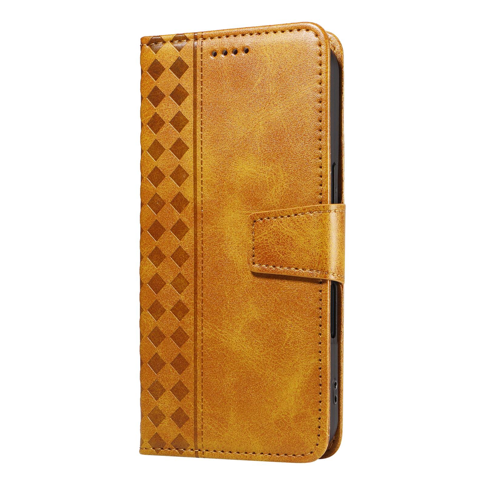 Alt View 7. Dteck - For Samsung Galaxy A17 5G Shockproof Leather Folio Kickstand Card Slots Wallet Case with Strap - Yellow.