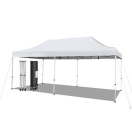 Kadyn - 10 x 20 Feet Outdoor Pop-Up Patio Folding Canopy Tent-White, Outdoor Gazebo Wedding Party Tent Canopy Tent