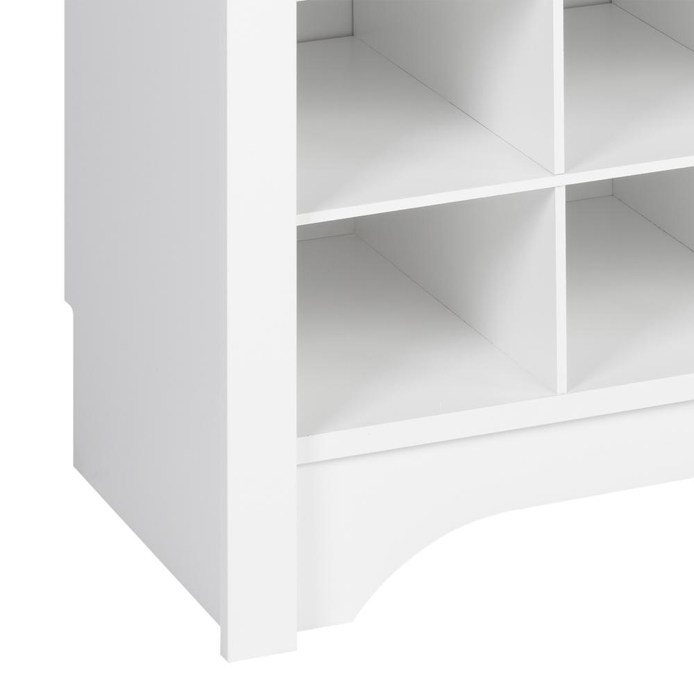 Angle. Prepac - 60 inch Shoe Cubby Console , White - White.